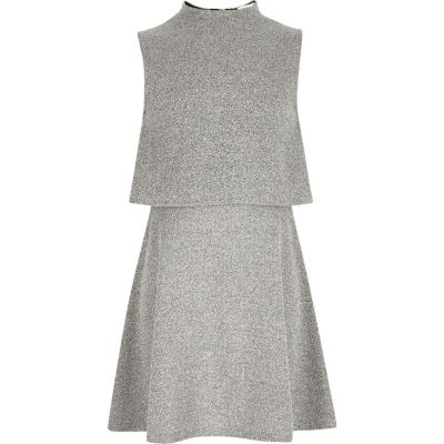 Girls grey double layer dress